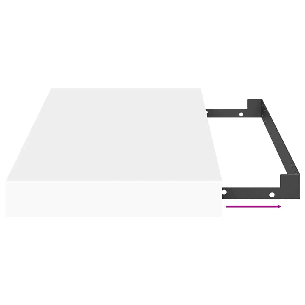 Schweberegale 2 Stk. Weiß 40x23x3,8 cm MDF