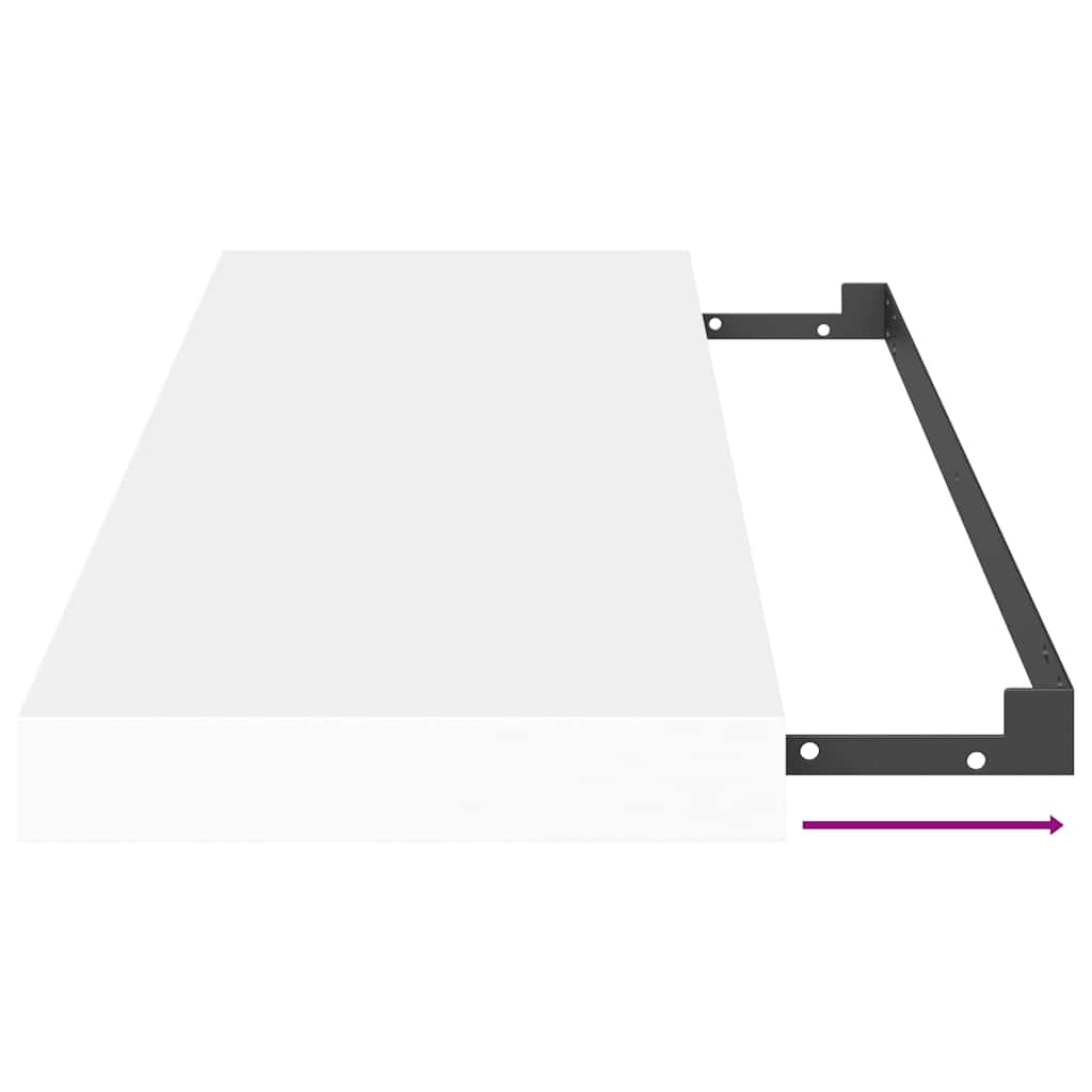 Schwebende Wandregale 2 Stk. Weiß 60x23,5x3,8cm MDF