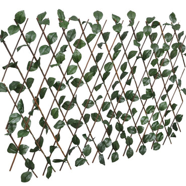 vidaXL Treillis en osier 5 pcs avec feuilles artificielles 180x30 cm