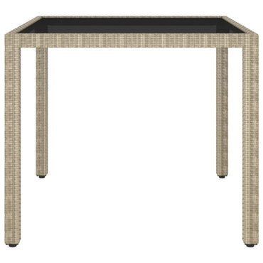 vidaXL Gartentisch Beige 90x90x75 cm Poly Rattan