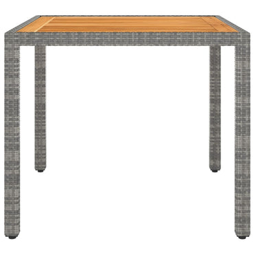 vidaXL Gartentisch Grau 90x90x75 cm Poly Rattan