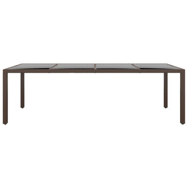 vidaXL Gartentisch mit Glasplatte Braun Poly Rattan