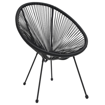 vidaXL Moon-Gartenstühle 2 Stk. Rattan Schwarz