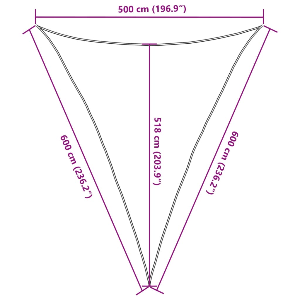 vidaXL Sonnensegel 160 g/m² Anthrazit 5x6x6 m HDPE