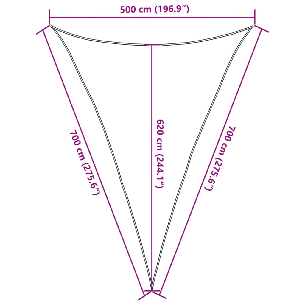 vidaXL Voile d'ombrage 160 g/m² anthracite 5x7x7 m en PEHD