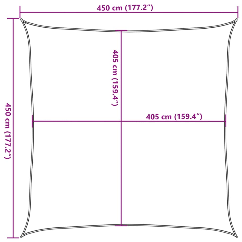 vidaXL Voile d'ombrage 160 g/m² Beige 4,5x4,5 m HDPE