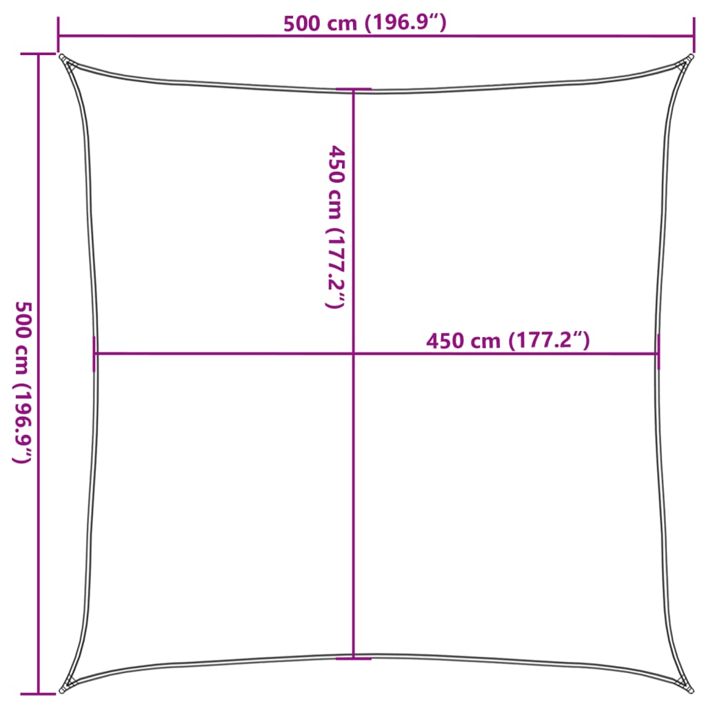 vidaXL Sonnensegel 160 g/m² Beige 5x5 m HDPE