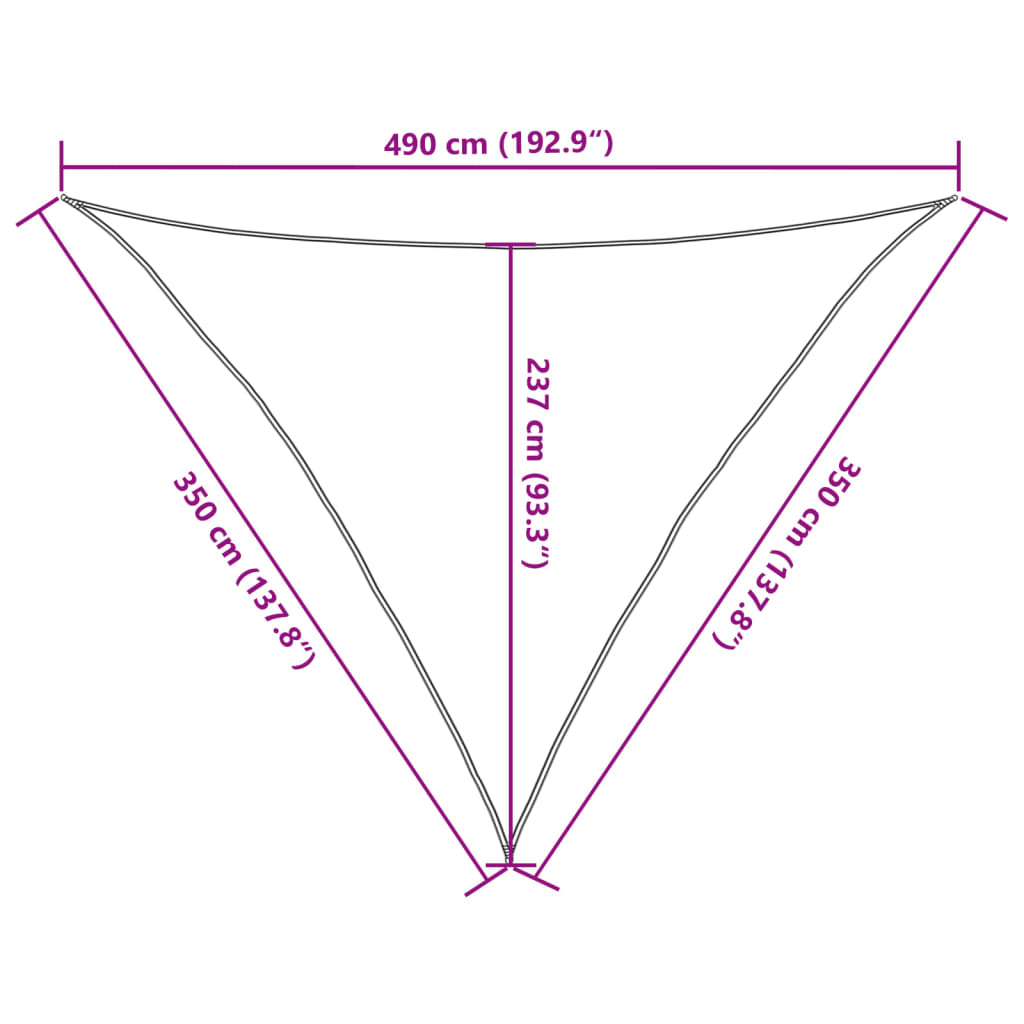 vidaXL Voile d'ombrage 160 g/m² Beige 3,5x3,5x4,9 m HDPE