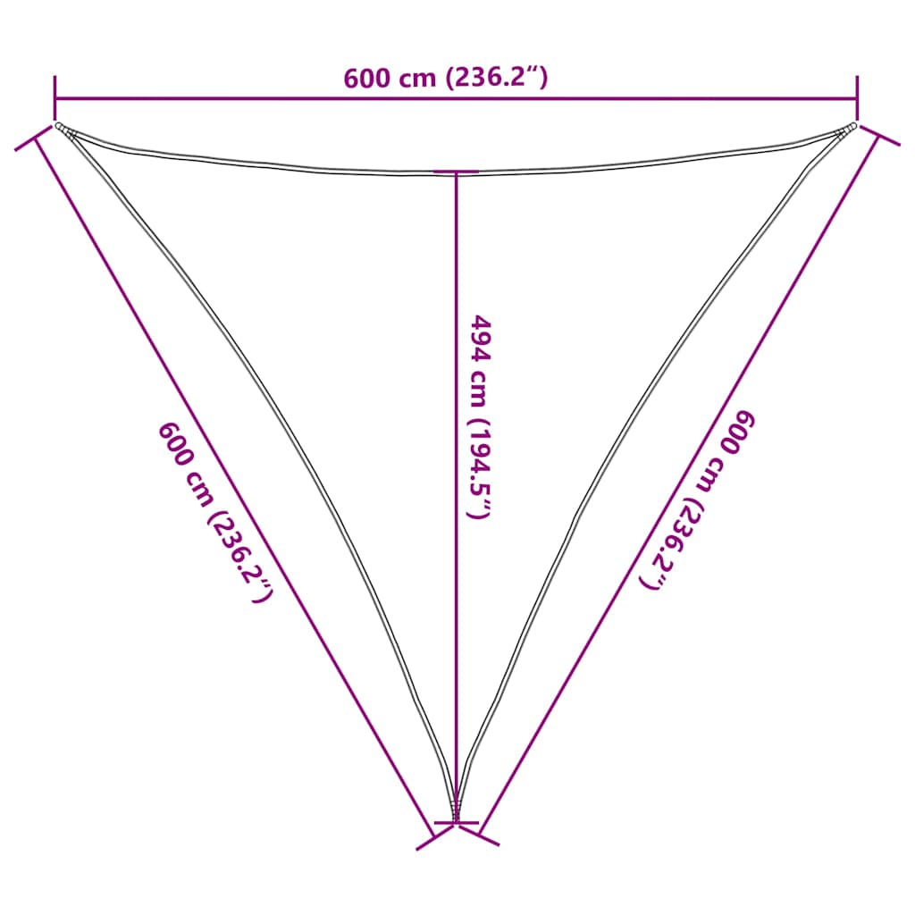 vidaXL Voile d'ombrage 160 g/m² Beige 6x6x6 m PEHD