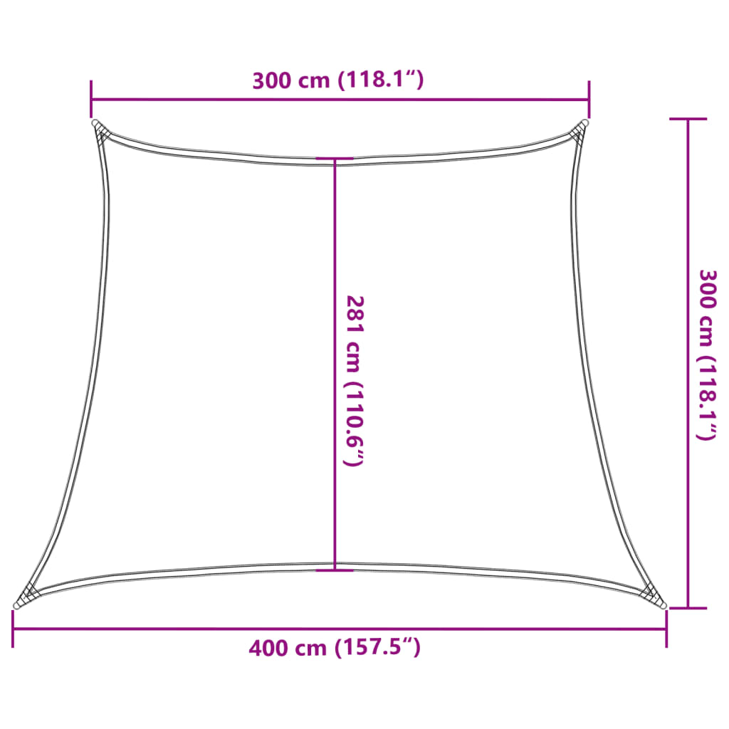 vidaXL Sonnensegel 160 g/m² Beige 3/4x3 m HDPE