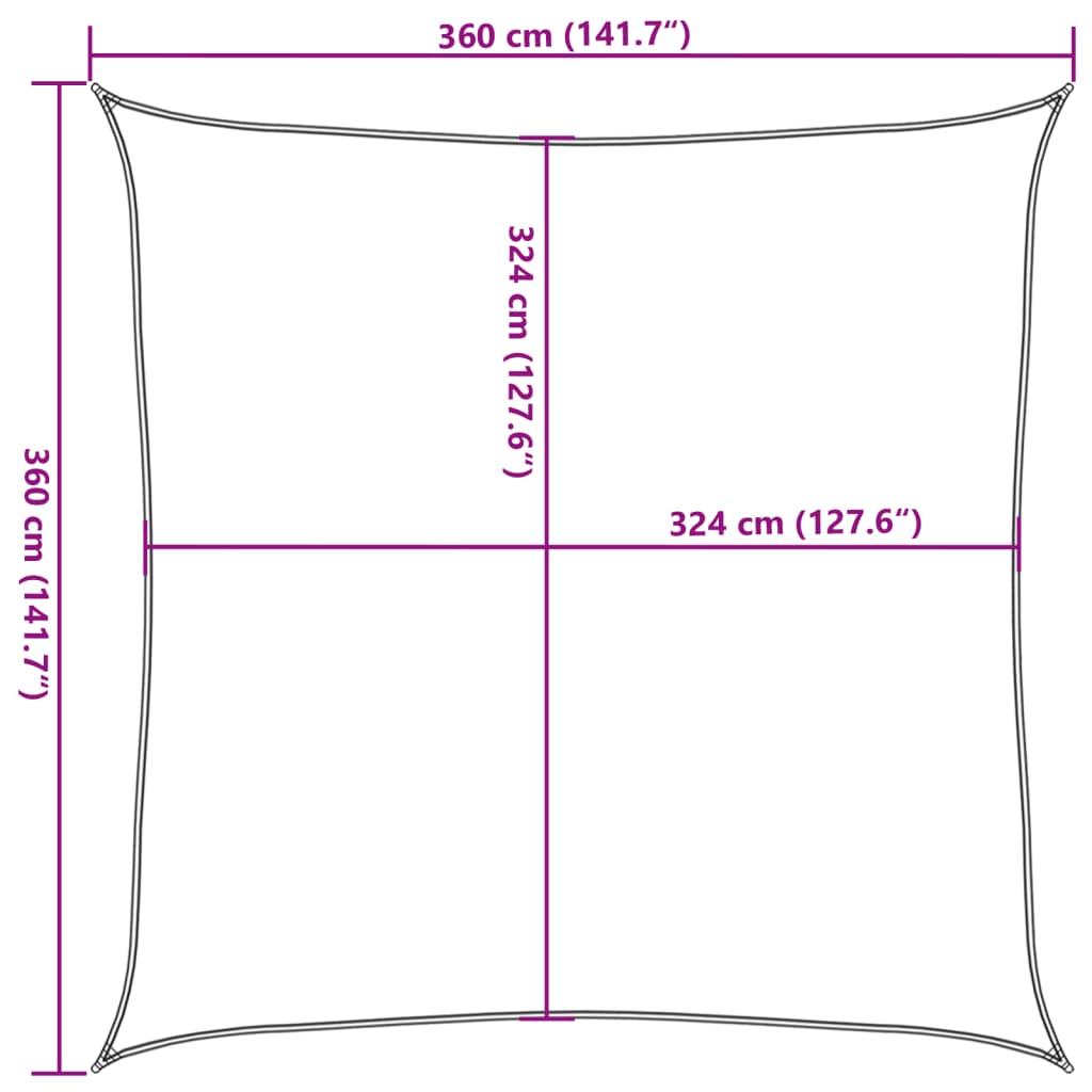 vidaXL Sonnensegel 160 g/m² Quadratisch Terrakottarot 3,6x3,6 m HDPE