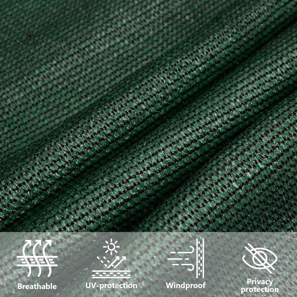 vidaXL Voile d'ombrage 160 g/m² Vert foncé 5x7x7 m PEHD