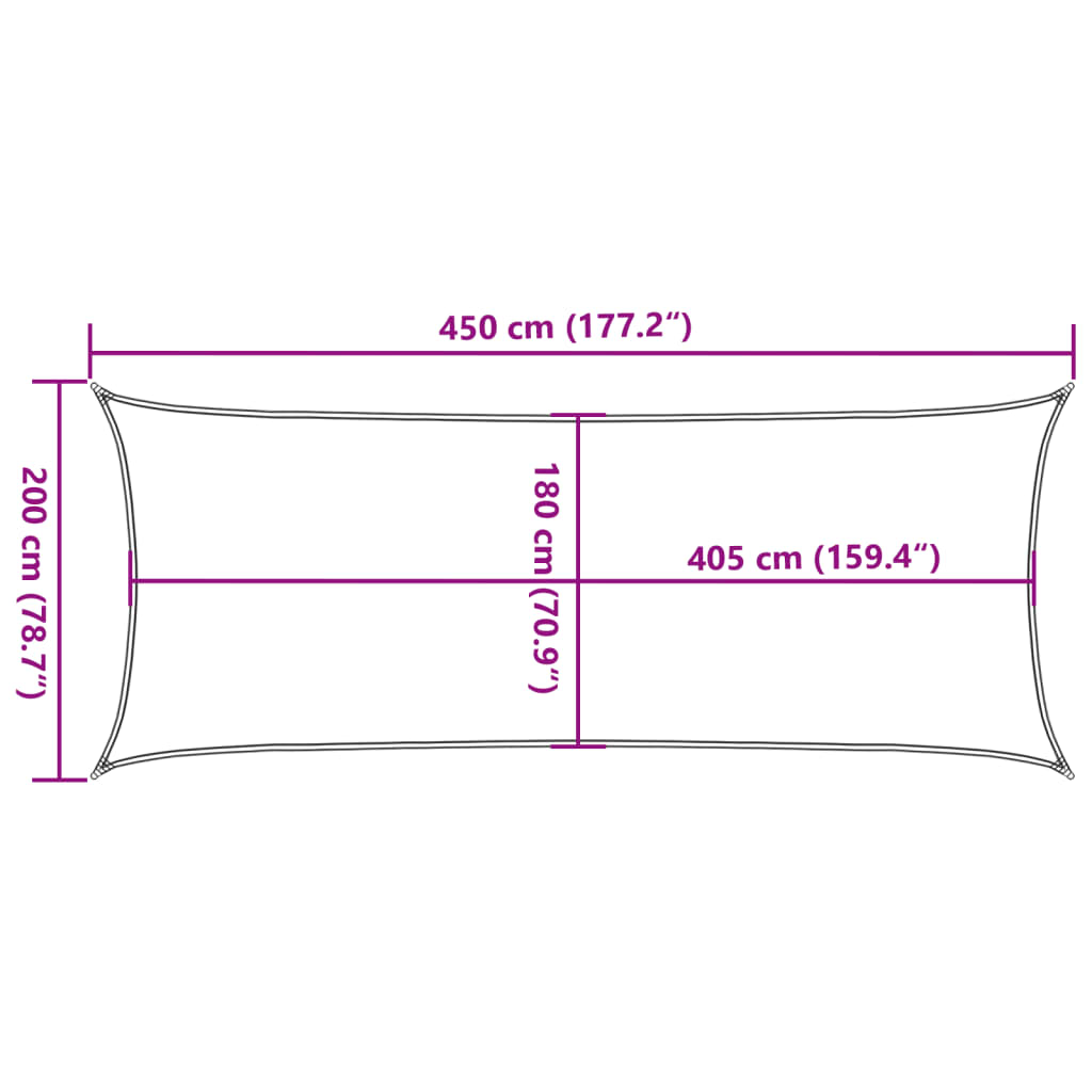 vidaXL Sonnensegel 160 g/m² Rechteckig Gelb 2x4,5 m HDPE