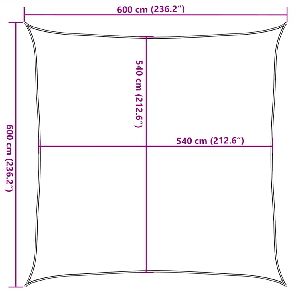 vidaXL Sonnensegel 160 g/m² Quadratisch Orange 6x6 m HDPE
