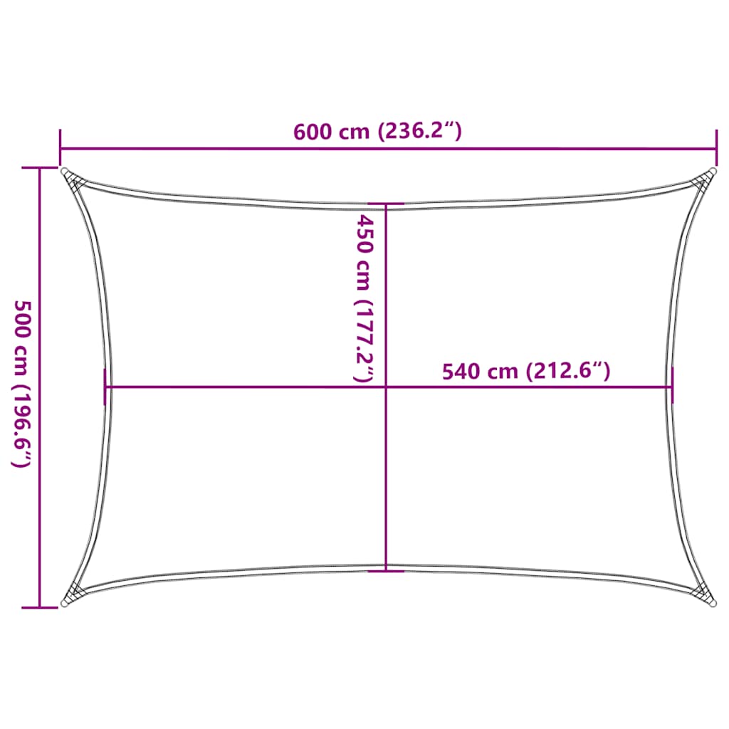 vidaXL Sonnensegel 160 g/m² Rechteckig Orange 5x6 m HDPE
