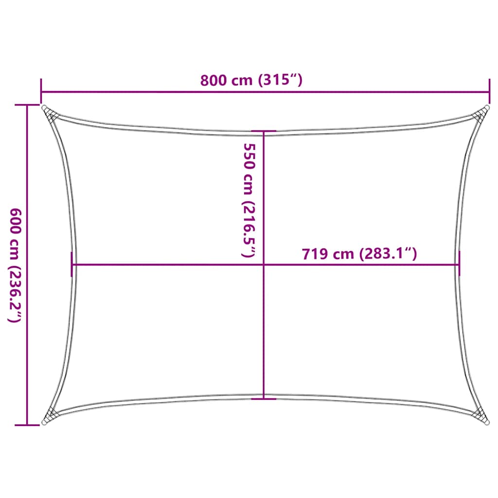 vidaXL Sonnensegel 160 g/m² Rechteckig Orange 6x8 m HDPE
