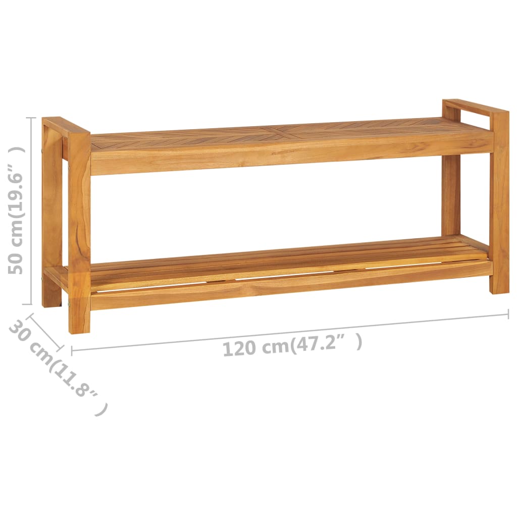 vidaXL Sitzbank 120 cm Massivholz Teak
