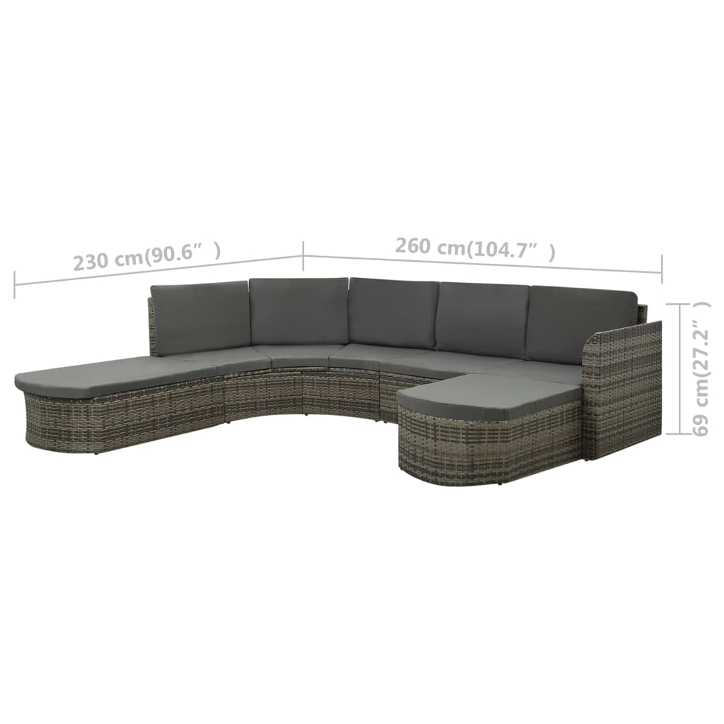 vidaXL Ensemble de jardin de 4 pièces avec coussins résine tressée gris