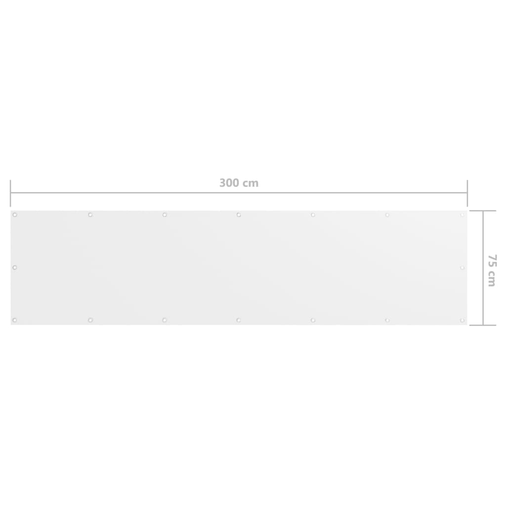vidaXL Balkon-Sichtschutz Weiß 75x300 cm Oxford-Gewebe