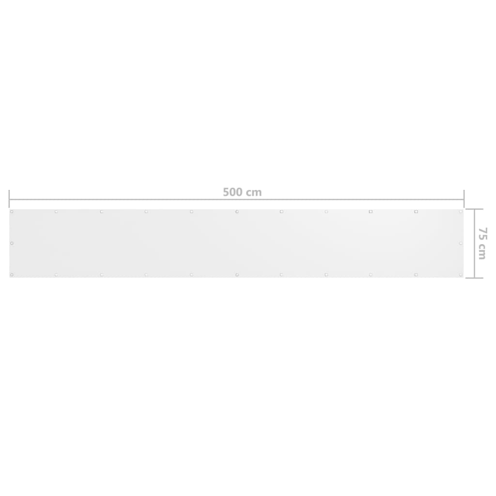 vidaXL Balkon-Sichtschutz Weiß 75x500 cm Oxford-Gewebe