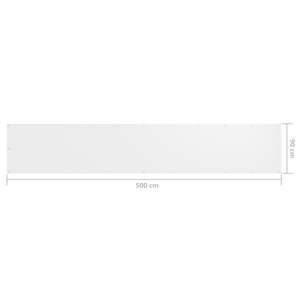 vidaXL Balkon-Sichtschutz Weiß 90x500 cm Oxford-Gewebe