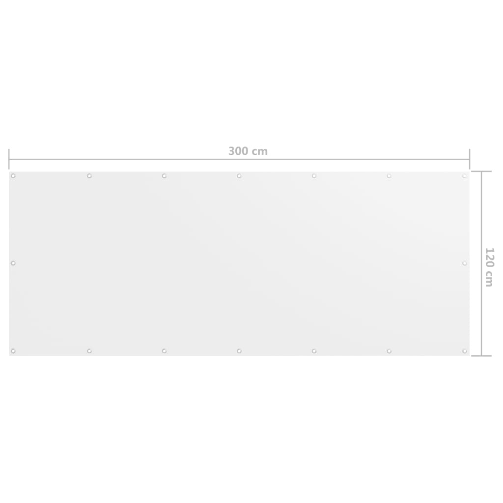 vidaXL Balkon-Sichtschutz Weiß 120x300 cm Oxford-Gewebe