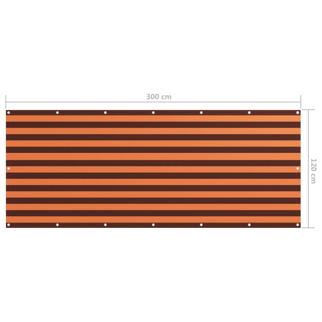 vidaXL Pare-vue de balcon orange et marron 120x300 cm Tissu Oxford