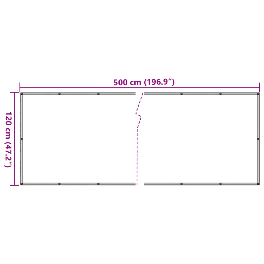 vidaXL Brise-vue de balcon beige 120x500 cm Tissu Oxford