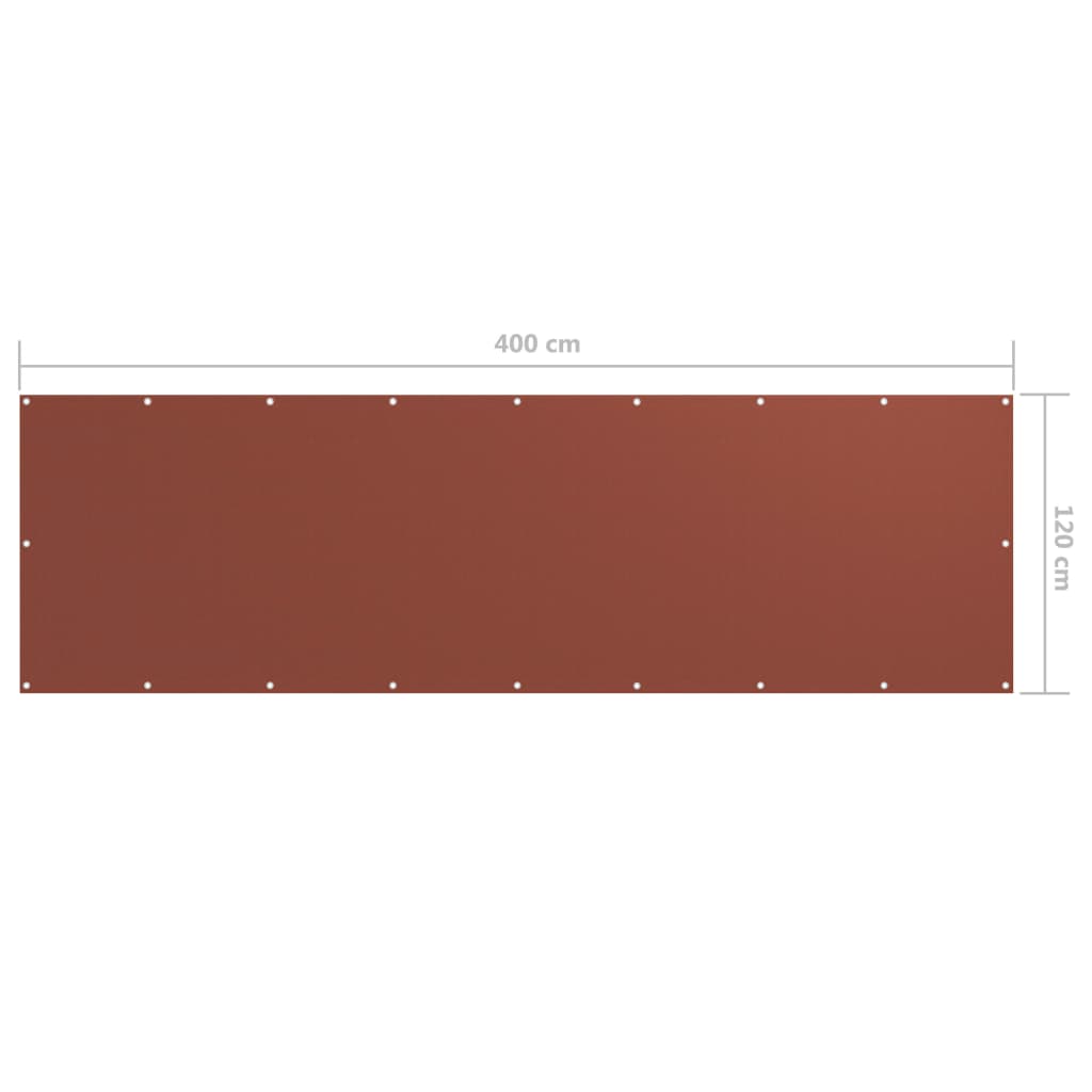 vidaXL Brise-vue de balcon rouge terracotta 120x400 cm tissu Oxford