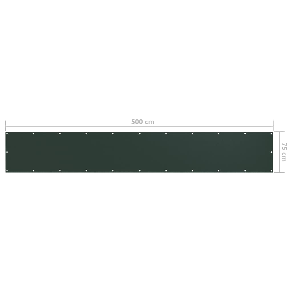 vidaXL Balkon-Sichtschutz Dunkelgrün 75x500 cm Oxford-Gewebe