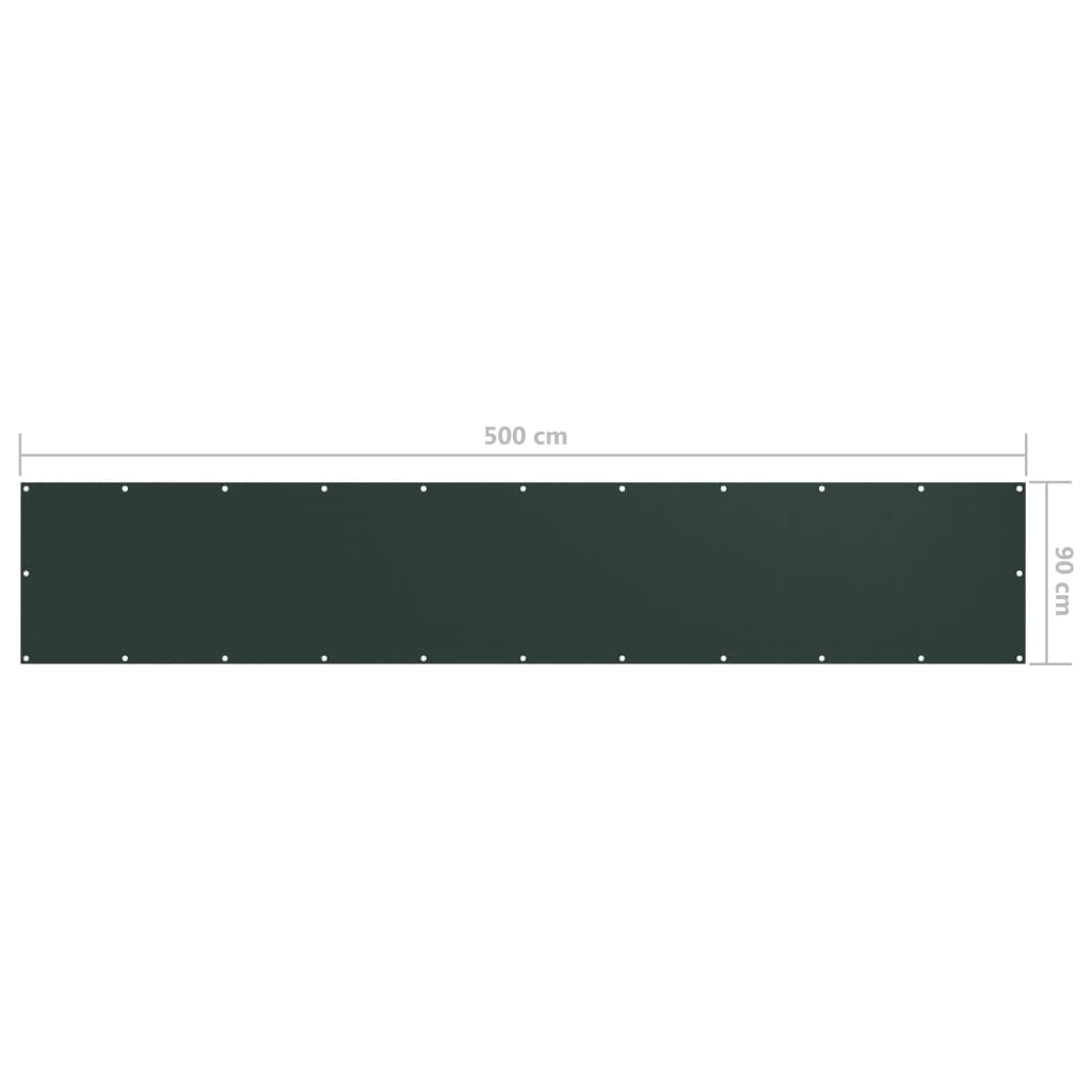 vidaXL Balkon-Sichtschutz Dunkelgrün 90x500 cm Oxford-Gewebe