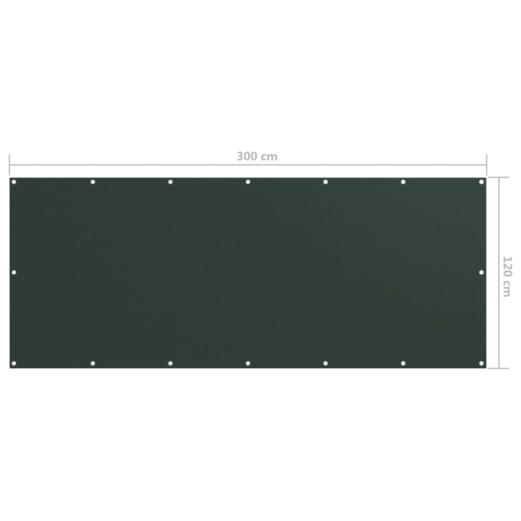 vidaXL Balkon-Sichtschutz Dunkelgrün 120x300 cm Oxford-Gewebe