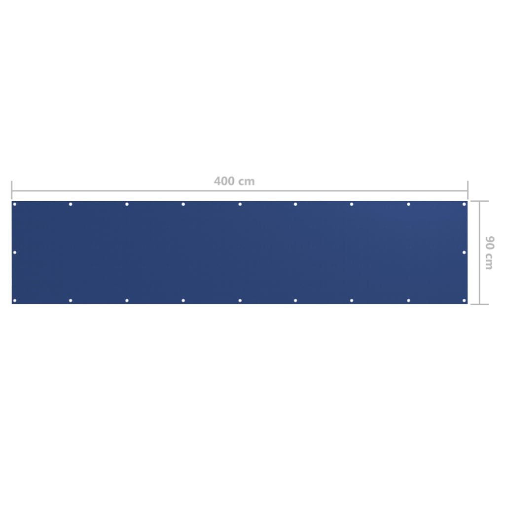 vidaXL Balkon-Sichtschutz Blau 90x400 cm Oxford-Gewebe