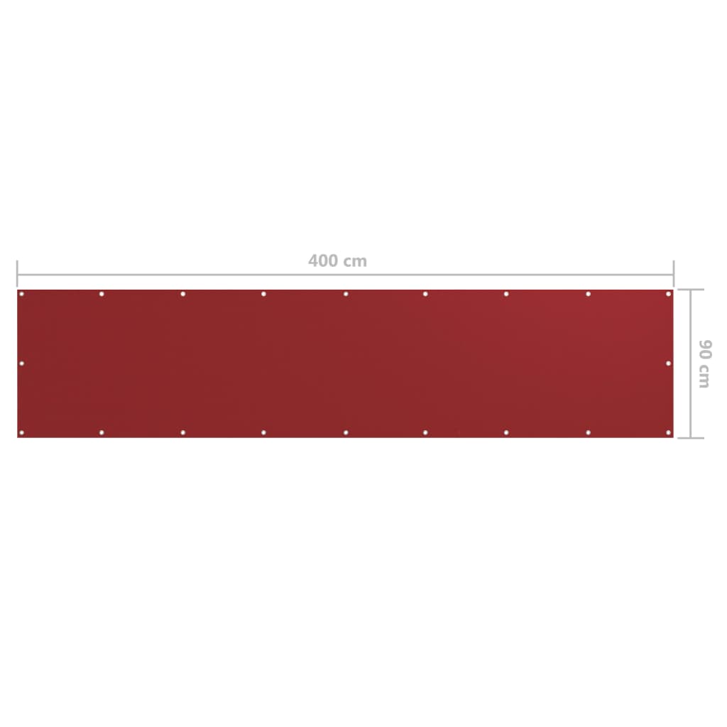 vidaXL Balkon-Sichtschutz Rot 90x400 cm Oxford-Gewebe