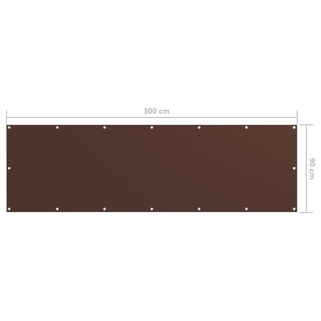 vidaXL Balkon-Sichtschutz Braun 90x300 cm Oxford-Gewebe