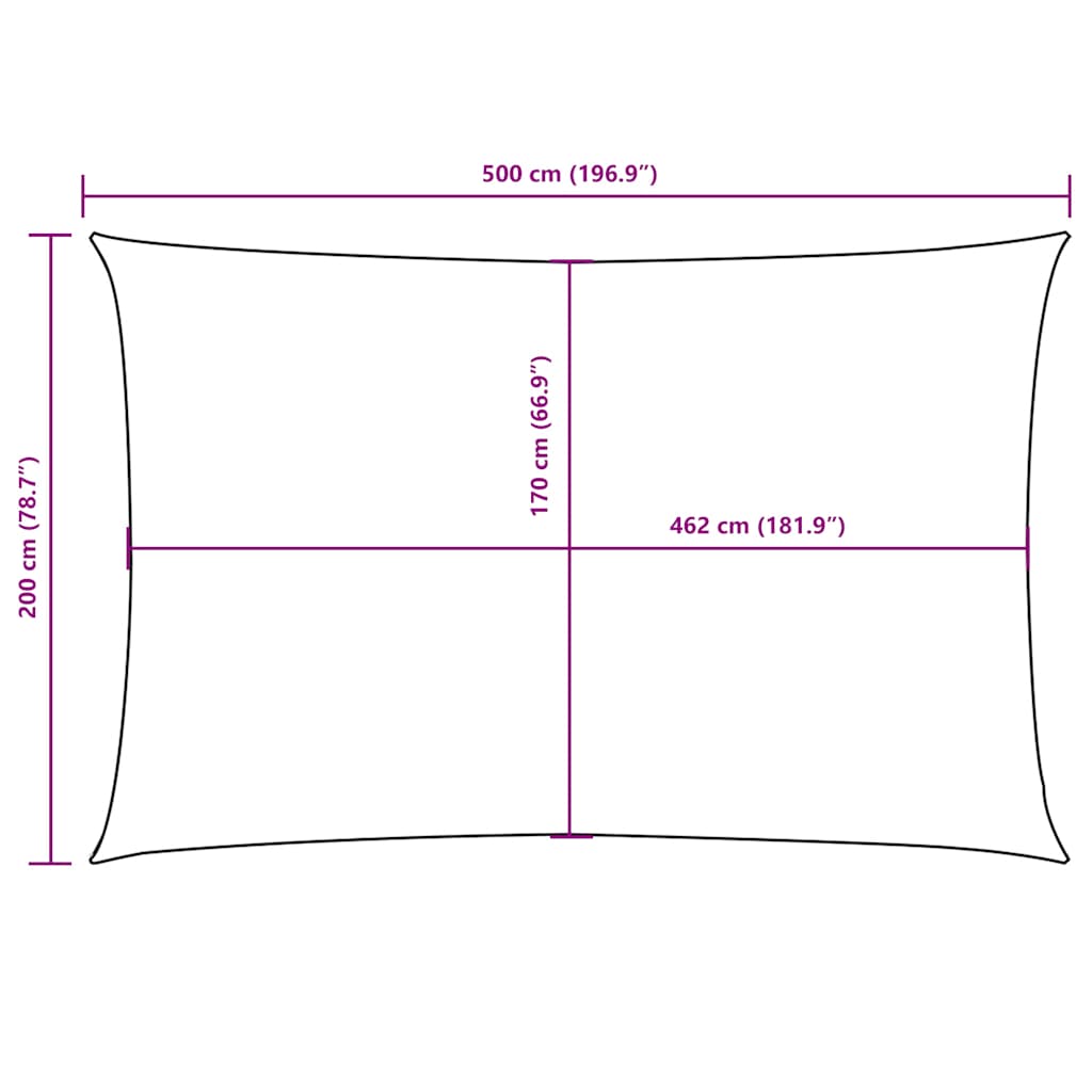 vidaXL Sonnensegel Oxford-Gewebe Rechteckig 2x5 m Anthrazit
