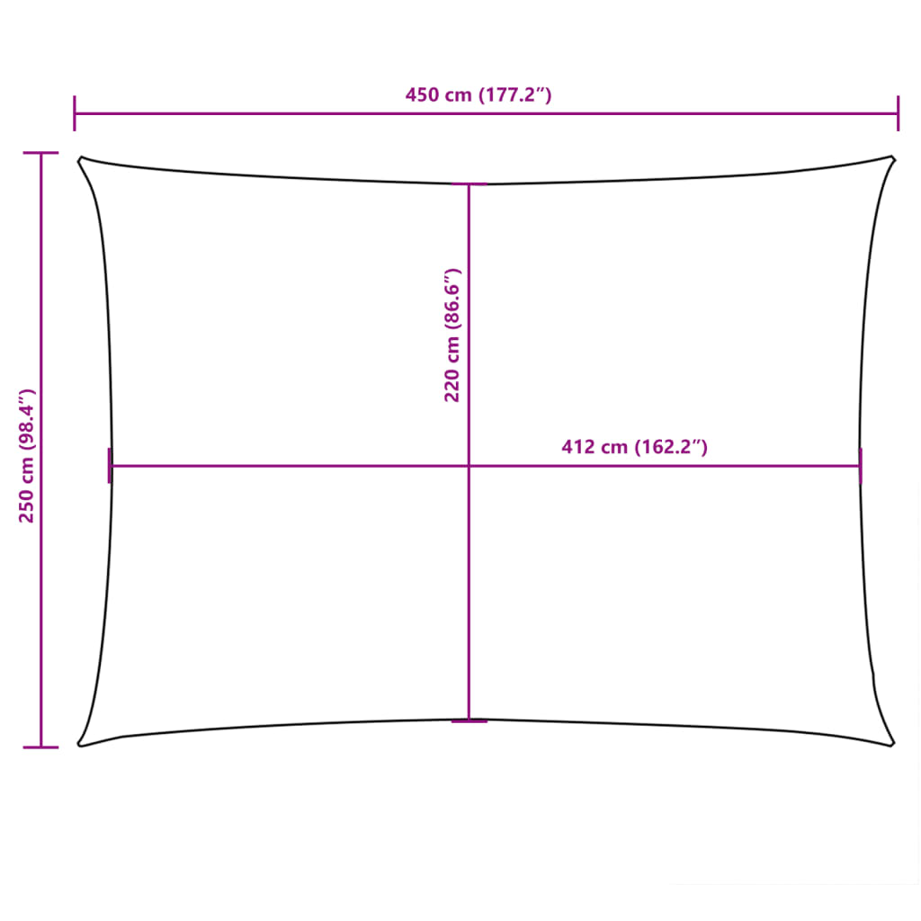vidaXL Sonnensegel Oxford-Gewebe Rechteckig 2,5x4,5 m Anthrazit