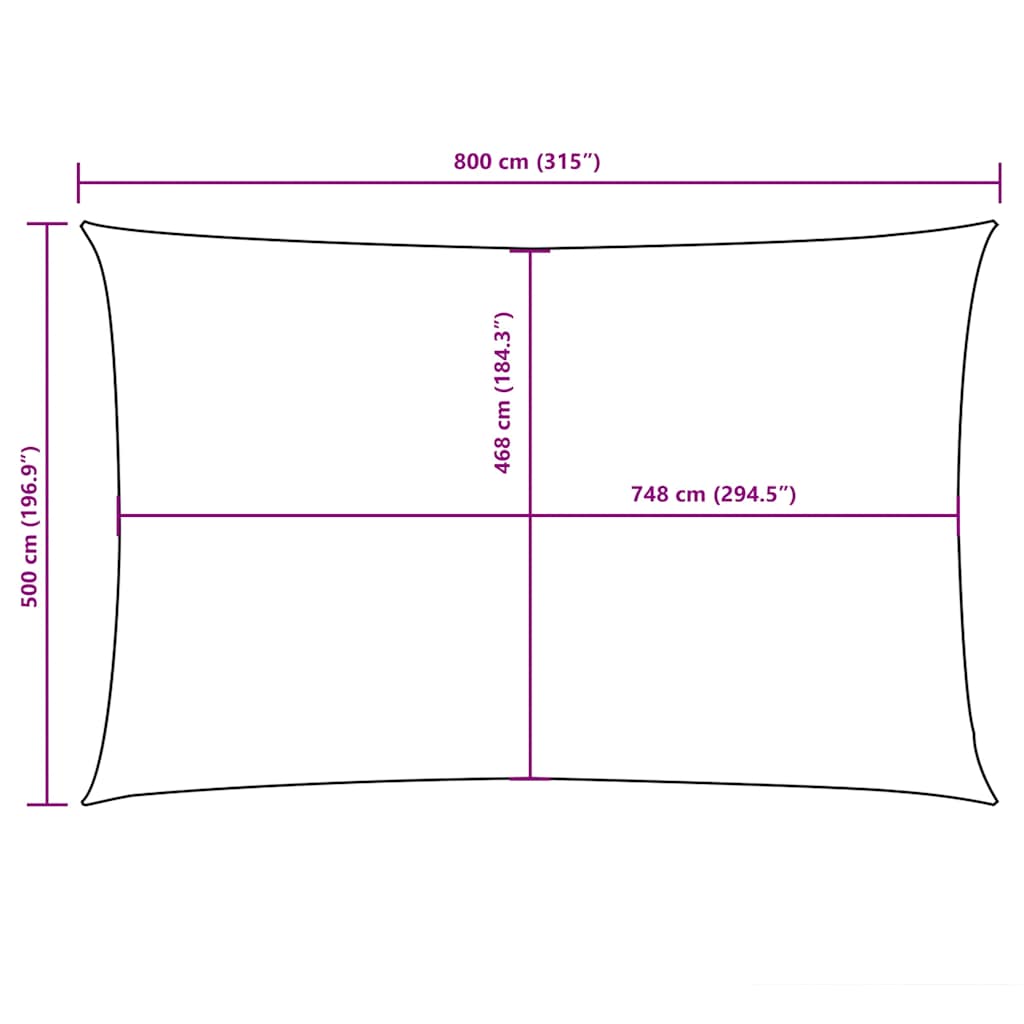 vidaXL Sonnensegel Oxford-Gewebe Rechteckig 5x8 m Anthrazit
