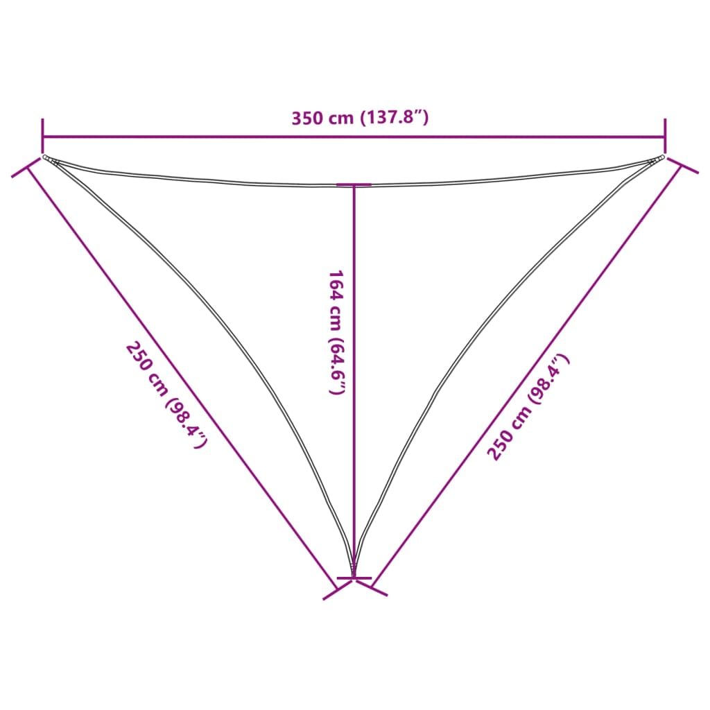 vidaXL Sonnensegel Oxford-Gewebe Dreieckig 2,5x2,5x3,5 m Anthrazit