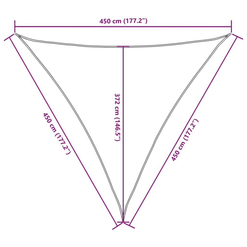 vidaXL Sonnensegel Oxford-Gewebe Dreieckig 4,5x4,5x4,5 m Anthrazit