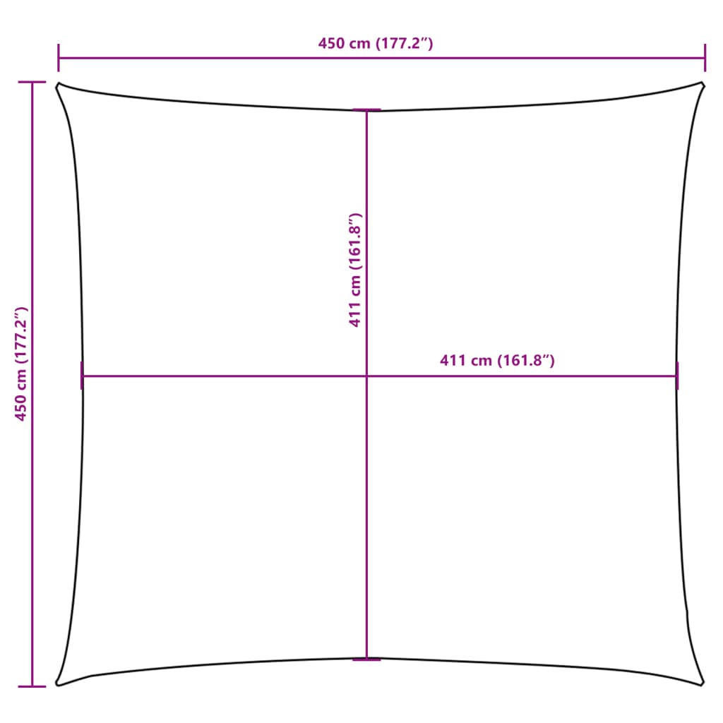 vidaXL Sonnensegel Oxford-Gewebe Quadratisch 4,5x4,5 m Beige