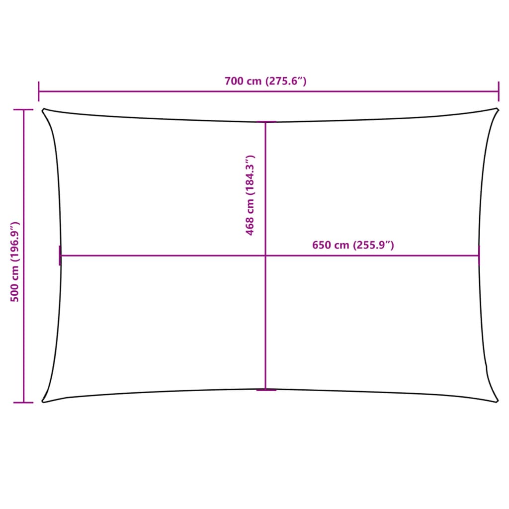vidaXL Sonnensegel Oxford-Gewebe Rechteckig 5x7 m Beige