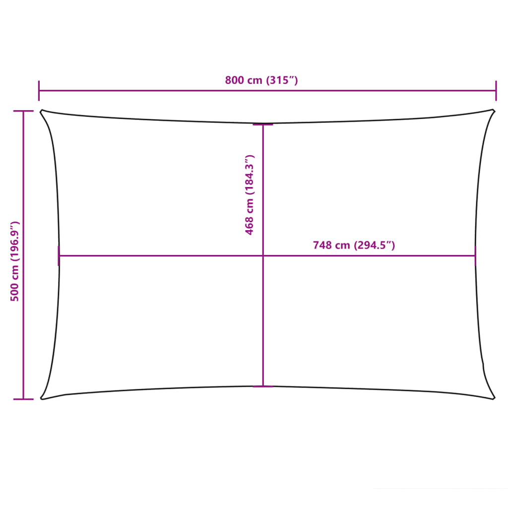 vidaXL Sonnensegel Oxford-Gewebe Rechteckig 5x8 m Beige