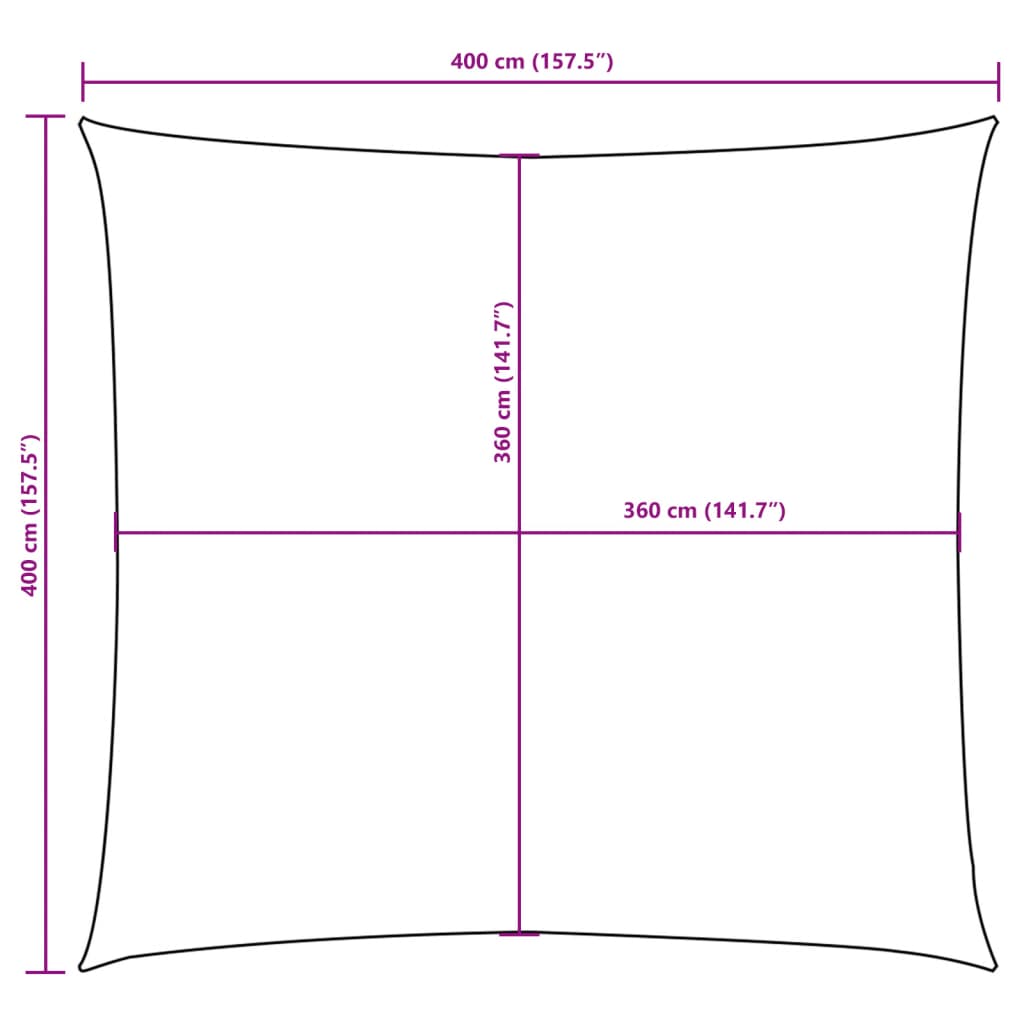 vidaXL Sonnensegel Oxford-Gewebe Quadratisch 4x4 m Creme