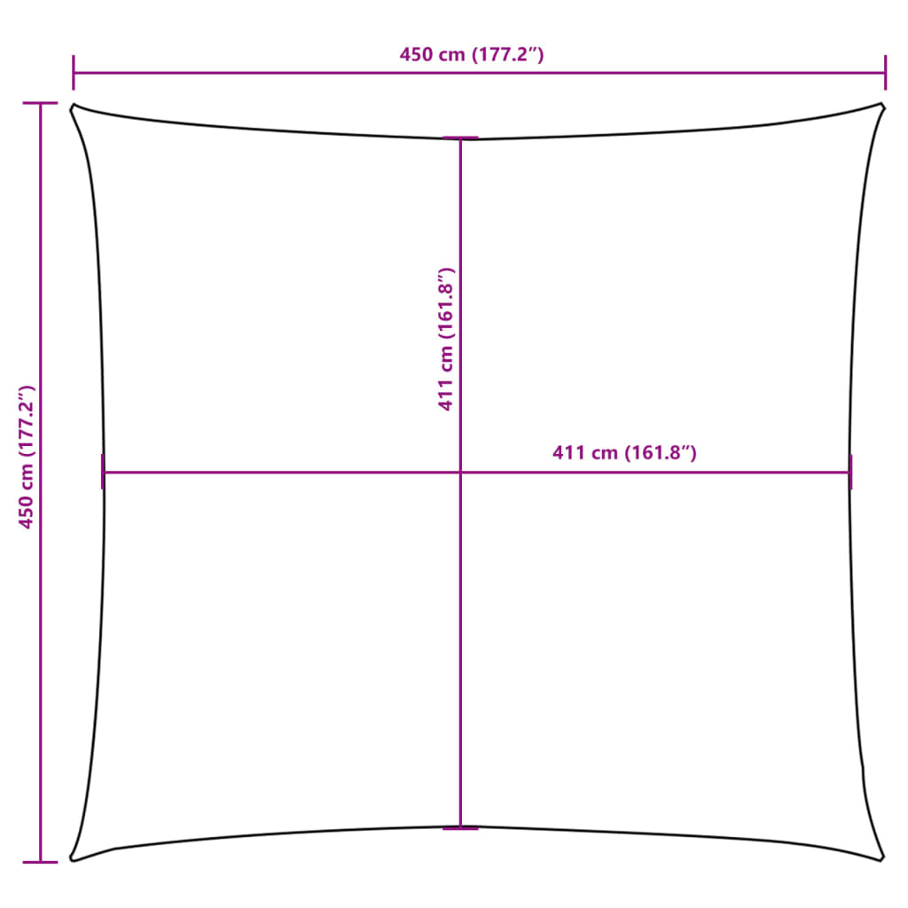 vidaXL Sonnensegel Oxford-Gewebe Quadratisch 4,5x4,5 m Creme