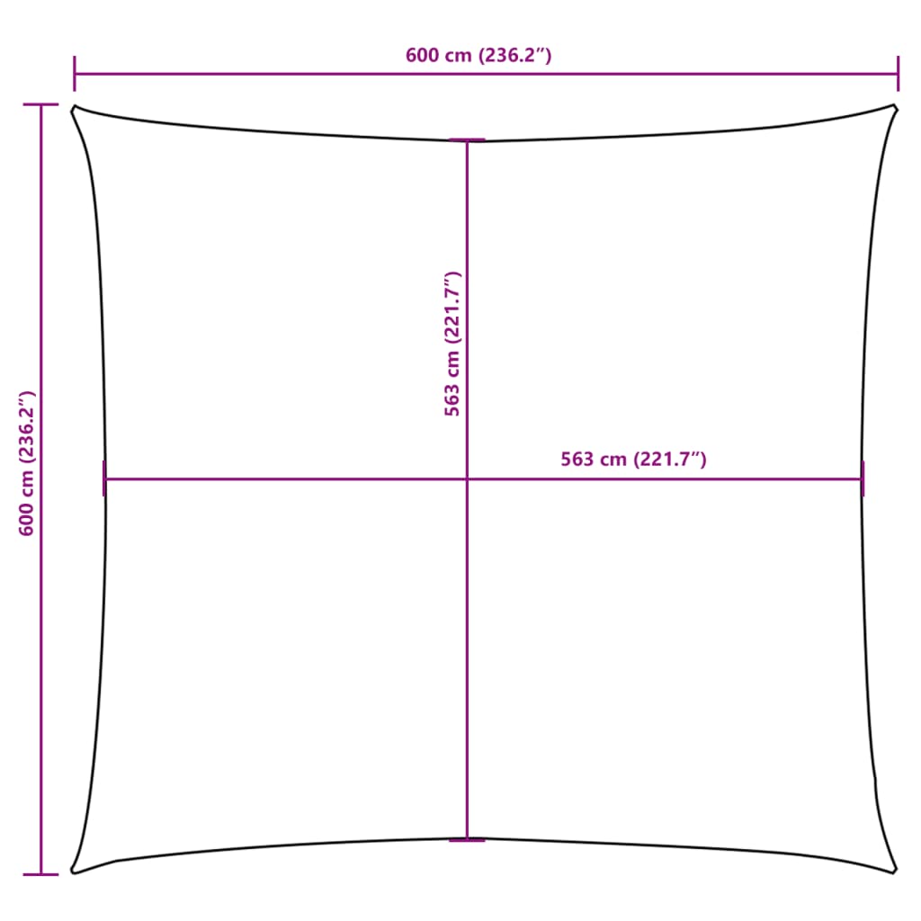 vidaXL Sonnensegel Oxford-Gewebe Quadratisch 6x6 m Creme