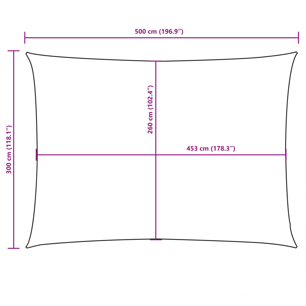 vidaXL Sonnensegel Oxford-Gewebe Rechteckig 3x5 m Creme