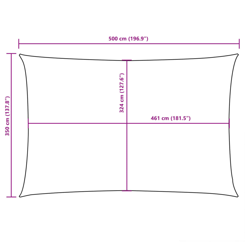 vidaXL Sonnensegel Oxford-Gewebe Rechteckig 3,5x5 m Creme