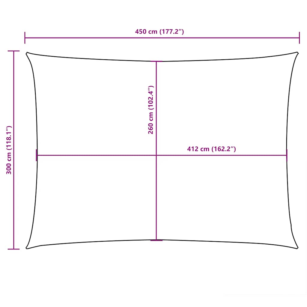 vidaXL Sonnensegel Oxford-Gewebe Rechteckig 3x4,5 m Weiß