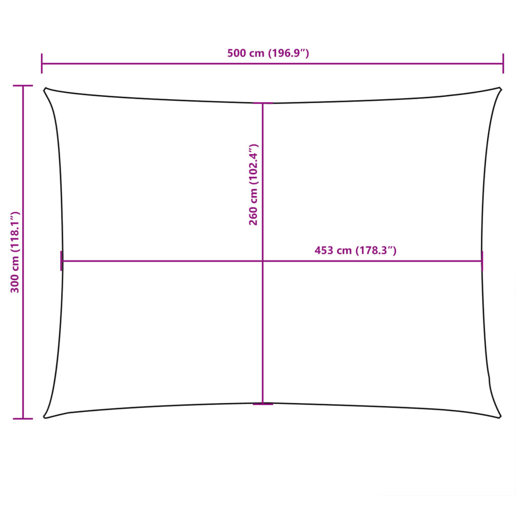 vidaXL Sonnensegel Oxford-Gewebe Rechteckig 3x5 m Weiß